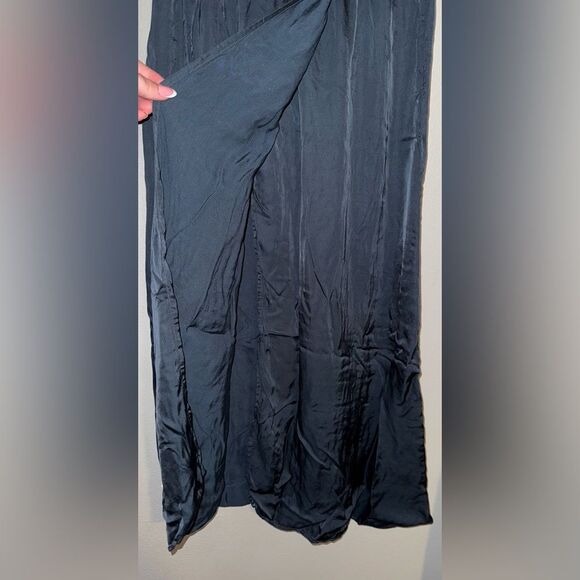 Diega Black whimsy goth grunge witchy maxi faux wrap skirt medium #719 - Picture 2 of 7